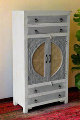 Indian Hand Carved Solid Wood Cabinet D57